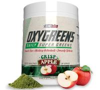 EHPlabs OxyGreens Daily Super Greens Poudre de spiruline, superaliment vert avec fibre prébiotique, antioxydants alcalinisants et bien-être immunitaire, 30 portions (pomme rispe)