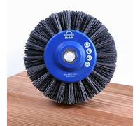 EHRHOLZ® Brosse de ponçage pour meuleuse d'angle | 140 mm de diamètre | Brosse ronde de structuration | Qualité professionnelle pour bois et métal (nombre de particules abrasives : 46, nylon)