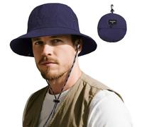 ehsbuy Bob Homme Femme Chapeau Safari Cowboy Style Chapeau Soleil Imperméable Pêcheur Cap Pliable Randonnée Boonie Hat avec Mentonnier Réglable pour Outdoor