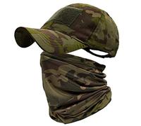 ehsbuy Camo Casquette de Baseball Homme avec Refroidissement Cache-Cou Visage Écharpe Masque Armée Tactique Militaire Chapeau pour Courir Chasse Camping Cyclisme Pêche Sports