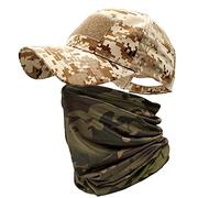 ehsbuy Camo Casquette Homme avec Refroidissement Cache-Cou Casquettes de Baseball Visage Écharpe Armée Tactique Militaire Chapeau Tour de Cou pour Courir Chasse Cyclisme Sports