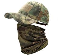 ehsbuy Camo Casquette Homme avec Refroidissement Cache-Cou Casquettes de Baseball Visage Écharpe Armée Tactique Militaire Chapeau Tour de Cou pour Courir Chasse Cyclisme Sports