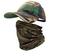 ehsbuy Camo Casquettes de Baseball Homme avec Refroidissement Cache-Cou Visage Écharpe Armée Tactique Militaire Tour de Cou pour Courir Chasse Cyclisme Sports (AméricainCamouflage)