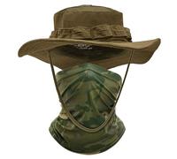 ehsbuy Chapeau de Soleil Large Bord Chapeau de Brousse Réglable Bob Homme Refroidissement Tour de Cou Militaire Chapeaux de Randonnée Camouflage Cache Cou Safari Chapeau Chasse Sports de Plein Air