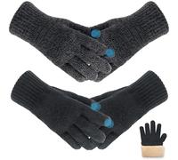 ehsbuy Gants Hiver Homme Thermiques Tactiles Smartphone Doublure Laine Chaud Gants Femme pour Ski Cyclisme Randonnée Outdoor Sport