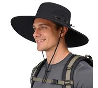ehsbuy Mesh Chapeau Boonie Homme Large Bord Chapeau de Soleil Imperméable Chapeau Randonnée Safari Respirant Pliable avec Mentonnière Réglable Bob pour Chasse Pêche Camping