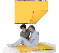 EHUCON Drap de Glisse avec Poignées pour Transfert Patient - Alèse de Repositionnement Réutilisable - Aide à la Mobilité pour Personnes Âgées et Matériel d'Aide pour Soignant (Yellow, 100X120CM)