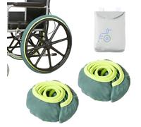 Ehucon Housses de Roues pour Fauteuil Roulant en PVC, Protège-Pneus pour Protéger Sols et Tapis, Accessoires pour Fauteuil Roulant avec Ajustement Élastique, Tailles (Vert, 55cm)