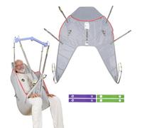 Ehucon Sangle de levage à jambes divisées et soutien tête, sangle U rembourrée universelle pour transfert patient, usage hôpital, retraite et soins à domicile - SWL 500 lbs (Gris, Petit)