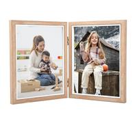 Ehuihuan Cadre 3 Photos, Cadre Photo Triple, Cadre Photo Double, Cadre Photo en Bois Pliable, Cadre Photo à Charnière Pour le Bureau ou la Famille (Distiques de 6 pouces)