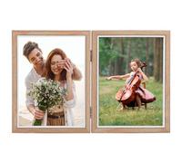 Ehuihuan Cadre 3 Photos, Cadre Photo Triple, Cadre Photo Double, Cadre Photo en Bois Pliable, Cadre Photo à Charnière Pour le Bureau ou la Famille (Distiques de 8 pouces)