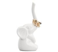 Ehuihuan Support de Bague Élégant en Céramique Figurine Éléphant en Porcelaine pour Rangement de Bijoux
