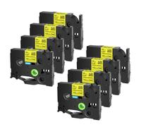 EHxCUF 3-10pcs 6 9 12 18 24 mm Rassettes compatibles avec TZ TZE-S231 TZ-S231 Étiquette d'adhésif Compatible avec Le Ruban d'imprimante PT-E100 PT-H100(8PK Black on Yellow)