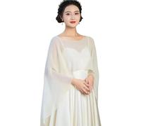 EHYQK Élégant châle capelet en mousseline de soie pour femme pour robe de mariage et de soirée, champagne, taille unique