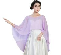EHYQK Élégant châle capelet en mousseline de soie pour femme pour robe de mariage et de soirée, violet, taille unique