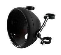 EHYSYN Moto Projecteur Avant Convient pour Harley LED boîtier CNC support universel seau coque phare 7 pouces moto 7 "couvercle de phare(LONG Matte Black)