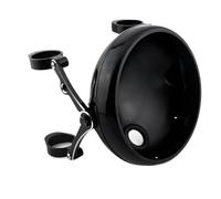 EHYSYN Moto Projecteur Avant Convient pour Harley LED boîtier CNC support universel seau coque phare 7 pouces moto 7 "couvercle de phare(Short Gloss Black)