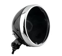 EHYSYN Moto Projecteur Avant Coque de phare LED pour Harley Honda Chopper, support inférieur, couvercle de phare LED de 7 pouces, boîtier de seau(Gloss Black Chrome)