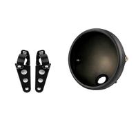 EHYSYN Moto Projecteur Avant Coque de seau 7 "7 pouces, couvercle de phare de moto pour boîtier de phare LED, support de montage réglable(Black)