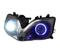 EHYSYN Moto Projecteur Avant Phare de moto HID Led, assemblage de phares d'ange et yeux du diable, Convient pour Honda CBR 600 F4i Sport 2001 - 2007(Blue Angel)