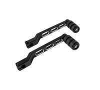 EHYSYN Sélecteur Vitesse Gear Shifter en Métal Levier de vitesse moleté noir pour Harley Softail Touring Electra Road Glide FLHR Manette Levier de Changement(Black 2PCS)