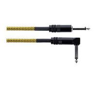 Cable Guitare Jack Droit /Coudé 5 M Tweed Jaune