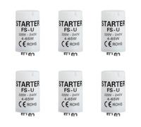 Eiaigky Pack de 6 Starter Neon 4-65W 220-240V, Ampoule Tube Fluorescent Starter, Starter pour Tubes Néon et Lampes, Starter de Remplacement Efficace pour Éclairage Résidentiel et Commercial