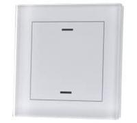EIB, KNX, Bouton-poussoir en verre II Lite, 1 brin, RGBW, neutre, avec capteur de température, bl.