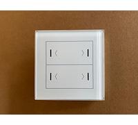 EIB, KNX, Bouton-poussoir en verre II Lite, 2 volets, RGBW, stores, Blanc