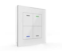 EIB, KNX, Glass Push Button II Lite 4 fois, RGBW, neutre, avec capteur de température, blanc