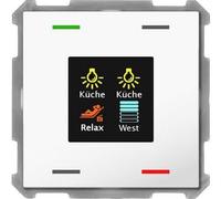 EIB, KNX, Push Button Smart 63 4 fois avec écran couleur, finition blanc brillant