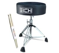 Eich Hocker DBC400R-SEL Tabouret de caisson de basses en velours extra bas avec baguettes