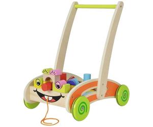Eichhorn 100001833 - Eichhorn , jouet et déambulateur, partiellement assemblés, avec 35 blocs de construction en bois colorés, 39 x 25 x 44 cm, multicolores, Coloré