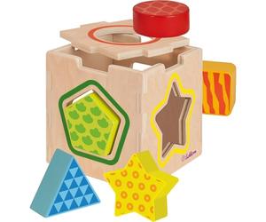 Eichhorn 100002254 Lot de 7 Cubes à emboîter avec 5 Briques, 12 x 12 x 12 cm, en Bois de Bouleau