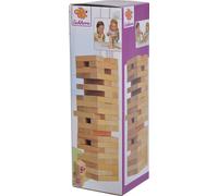 Eichhorn 100002466 Jeu d'empilage, jeu d'adresse pour toute la famille, Balance Tower en bois non traité, tour à bascule de 54 pièces, convient à partir de 5 ans