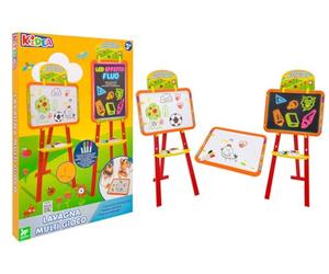 Eichhorn 100002588 Tableau debout pour enfant avec 10 craies, 1 stylo et éponge, inscriptible des deux côtés, avec étagère, rotatif, 13 pièces, 58 x 86 cm, en bois de hêtre, à partir de 3 ans,