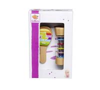 Eichhorn 100003491 Hochet musical composé de Rainmaker et castagnette, jouet musical coloré 100 % bois de hêtre certifié FSC, à partir de 2 ans