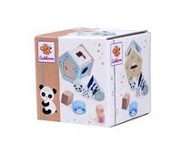 Eichhorn 100003819 - Boîte à emboîter Panda avec 6 Blocs de Construction différents, favorise la motricité et la Sensation de Forme, en Bois de hêtre 100% certifié FSC, à partir de 1 an