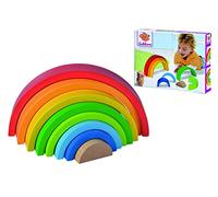 Eichhorn - Arc-en-Ciel, Jouets de tri et empilables aux Couleurs Vives, 8 pièces, 17,5 cm de Long, en Bois de Bouleau, à partir de 1 an