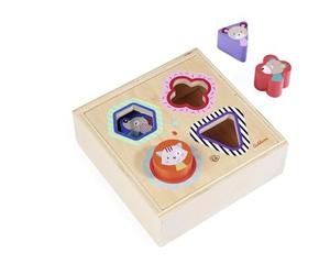 Eichhorn Boîte en Bois Friends avec 4 éléments enfichables de différentes Couleurs et Formes, 5 pièces, 6 x 17 x 17 cm, 100% Bois de Bouleau certifié FSC, à partir de 4 Ans