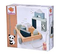 Eichhorn Chariot de Construction avec 11 Briques, Jouet à Tirer, 12 pièces, 18 x 17,5 cm, à partir de 1 an 100003800