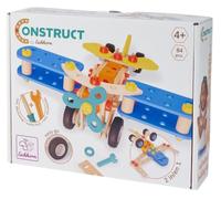 Eichhorn Construct Biplan 84 pièces 2 en 1 Jouet de Construction pour Encourager la motricité Fine et la compréhension de la Technique, combinable avec Tous Les Ensembles, Bois certifié FSC, à partir