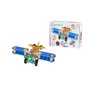 Eichhorn Construct Biplan 84 pièces 2 en 1 Jouet de Construction pour Encourager la motricité Fine et la compréhension de la Technique, combinable avec Tous Les Ensembles, Bois certifié FSC, à partir