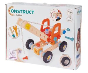 Eichhorn Construct Chariot de Grue 72 pièces avec Roues pivotantes et Bras de Grue Mobile pour Encourager la compréhension Technique et la motricité, Bois certifié FSC, à partir de 3 Ans