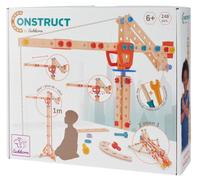 Eichhorn Construct Grue - 248 pièces 2 en 1 - Jouet de construction pour encourager la motricité et la créativité - Constructible comme grue ou vaisseau spatial - Bois certifié FSC - À partir de 6 ans