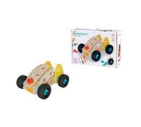 Eichhorn Construct Mini Voiture de Course - 28 pièces - Jouet de Construction avec Roues Mobiles pour Encourager la motricité Fine, la Concentration et la compréhension de la Technologie - Bois