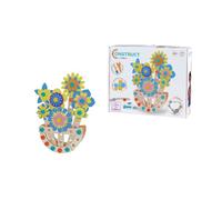 Eichhorn Construct Pot de Fleurs, kit de Construction et de Bricolage, 113 pièces, pour Encourager la motricité Fine et la créativité, décoration Florale 2 en 1 à Construire soi-même, Bois certifié