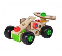 Eichhorn - Voiture de Course Constructor, Jouet en Bois Polyvalent, 35 pièces, 3 constructions différentes, 100% Bois de hêtre certifié FSC, à partir de 3 Ans