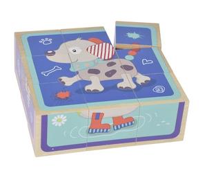 Eichhorn - Cube à Photos Friends composé de 9 Blocs de Construction avec 6 Motifs d'animaux, 9 pièces, 12 x 12 cm, 100% Bois de Bouleau certifié FSC, à partir de 3 Ans