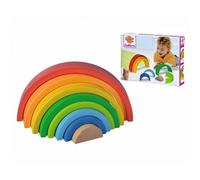 Eichhorn Jouet Arc-en-Ciel de tri et empilable – 8 pièces, 17,5 cm, bois de bouleau, dès 1 an